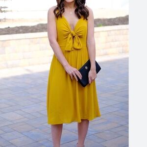 Leith Tie Front Spaghetti Strap Fun & Flirty Lined Dress M